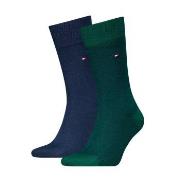 Tommy Hilfiger Strømper 2P Men Birdeye Sock Blå/Grønn Str 43/46 Herre