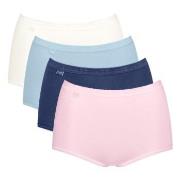 Sloggi Truser 4P Basic Plus Maxi Panty Rosa/Blå bomull 44 Dame