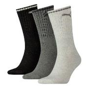 Puma Strømper 3P Crew Sock Stripe Svart/Grå Str 47/49