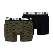 Puma 2P Everyday Aop Boxer Svart/Grønn bomull Medium Herre