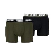 Puma 2P Men Everyday Basic Boxer Svart/Grønn bomull Small Herre