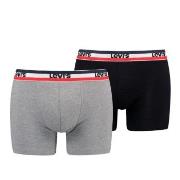 Levis 2P Sportswear Logo Base Boxer Svart/Grå bomull Small Herre