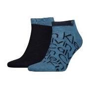Calvin Klein Strømper 2P All Over Print Sneaker Sock Jeansblå Str 39/4...