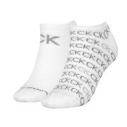 Calvin Klein Strømper 2P Callie Sneaker Logo Sock Hvit Str 40/46 Dame