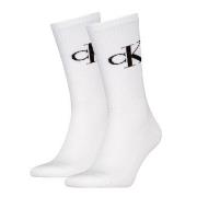 Calvin Klein Strømper 2P Monogram Crew Socks Hvit Str 39/42 Herre
