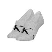 Calvin Klein Strømper 2P Women Monogram Footie Socks Grå Str 35/38 Dam...