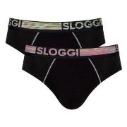 Sloggi 2P Men GO ABC Natural Midi Briefs Svart bomull Small Herre
