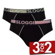 Sloggi 2P Men GO ABC Natural Midi Briefs Svart bomull Large Herre