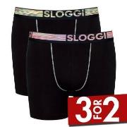 Sloggi 2P Men Go ABC Natural Shorts Svart økologisk bomull Large Herre