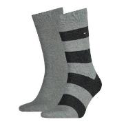 Tommy Hilfiger Strømper 2P Men Rugby Sock Mørkgrå  Str 39/42 Herre