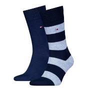 Tommy Hilfiger Strømper 2P Men Rugby Sock Blå/Lysblå Str 43/46 Herre