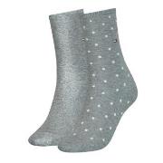Tommy Hilfiger Strømper 2P Women Dot Sock Grå Str 35/38 Dame