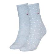 Tommy Hilfiger Strømper 2P Women Dot Sock Lysblå Str 39/42 Dame