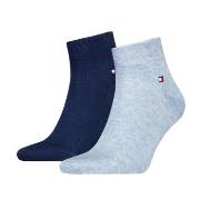 Tommy Hilfiger Strømper 2P Men Quarter Sock Blå/Lysblå Str 39/42 Herre