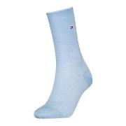 Tommy Hlfiger Women Roll Top Wool Socks Strømper Lysblå Str 39/42 Dame