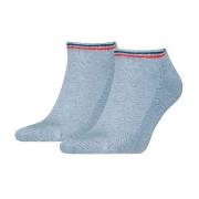 Tommy Men Uni TJ Iconic Sneaker Sock Strømper 2P Blå bomull Str 43/46