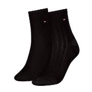 Tommy Hilfiger Strømper 2P Women Shine Short Socks Svart Str 35/38 Dam...