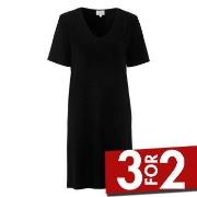 Damella Bamboo Short Sleeve Nightdress Svart Bambus Large Dame