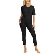 Damella Bamboo Short Sleeve Pyjamas Svart Bambus Large Dame