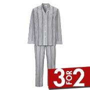 Damella Carl Long Sleeve Pyjamas Gråstripet bomull Medium Dame