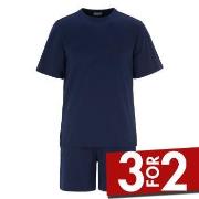 Damella Edward Short Sleeve Pyjamas Marine bomull Medium Dame