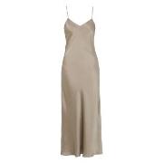 Damella Long Silk Nightdress Svart silke Small Dame