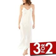 Damella Long Silk Nightdress Elfenben silke X-Large Dame