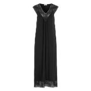 Damella Long Viscose Plain Sleeveless Nightdress Svart viskose Small D...