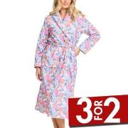 Damella Printed Terry Velour Robe Mixed Large Dame