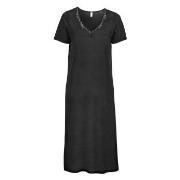 Damella Silk Short Sleeve Nightdress Svart silke Medium Dame