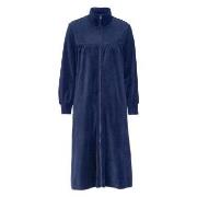 Damella Velour Plain Robe Marine Small Dame