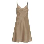 Damella Woven Silk Plain Lace Nightdress Nougat silke Medium Dame