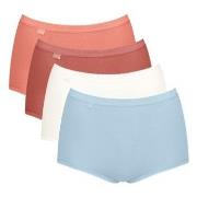 Sloggi Truser 4P Basic Plus Maxi Panty Blå/Oransje bomull 42 Dame