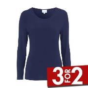 Damella Bamboo Long Sleeve Top Marine Bambus Medium Dame
