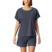 Schiesser Casual Nightwear Short Pyjama Set Mørkgrå  bomull 44 Dame
