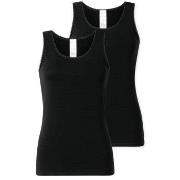 Schiesser 2P Modern Lace Top Svart bomull 46 Dame