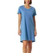 Schiesser Short Sleeve Sleepshirt Lysblå bomull 46 Dame