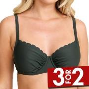 Damella Grace Wavy Bikini Bra Mørkgrørnn  D/E 38 Dame