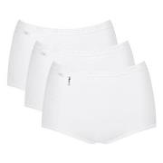 Sloggi Truser 3P Pearl Maxi Hvit bomull 44 Dame