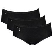 Sloggi Truser 3P Pearl Midi Svart bomull 40 Dame