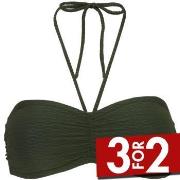 Damella Olivia Textured Padded Bikini Bra Mørkgrørnn  nylon 42 Dame