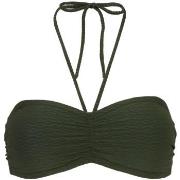 Damella Olivia Textured Padded Bikini Bra Mørkgrørnn  nylon 46 Dame