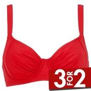 Damella Sophia Basic Underwired Bikini Bra Rød polyester B 44 Dame