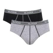 Sloggi 2P For Men Start Midi Grå bomull Small Herre