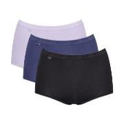 Sloggi Truser 3P Basic Plus Maxi Colored Svart/Blå bomull 48 Dame