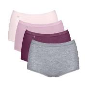 Sloggi Truser 4P Basic Plus Maxi Panty Rosa/Grå bomull 46 Dame