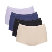 Sloggi Truser 4P Basic Plus Maxi Panty Blå/Lila bomull 40 Dame