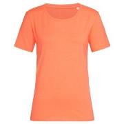 Stedman Claire Relaxed Women Crew Neck Aprikos ringspunnet bomull Larg...