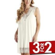 Damella Viscose Plain Sleeveless Nightdress Elfenben viskose X-Large D...