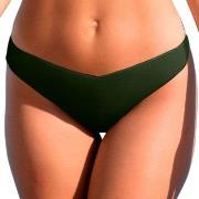 Wiki Low Cut Brazilian Bikini Brief Mørkgrørnn  X-Small Dame